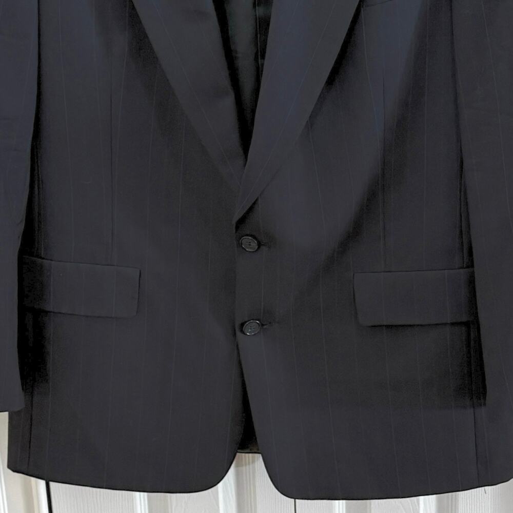 Hart Schaffner Marx 42R VTG 90s navy pinstripe wool suit jacket blazer 2 button - Picture 4 of 9